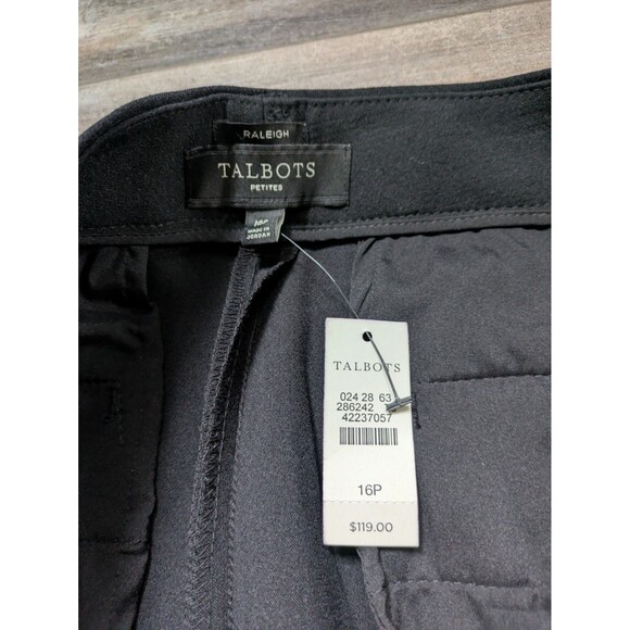NWT Talbots Raleigh Straight Leg Pants 16P Petite Black NEW - Picture 2 of 3